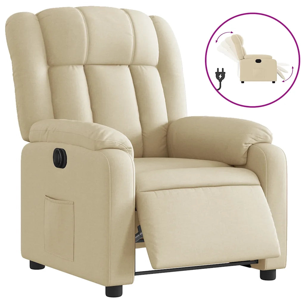 Poltrona Elettrica Reclinabile Crema in Tessutocod mxl 108915