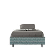 Letto 1 Piazza e Mezzo Sommier 120x200 cm con Rete e Contenitore Azelia Aragona 8 Blu