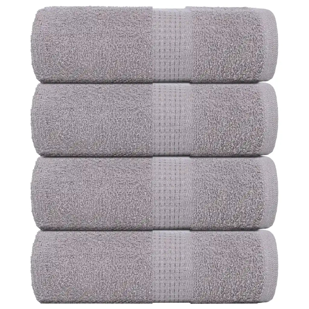 Asciugamani per Sapone 4 pz Grigio 30x30cm 360g/mÂ² 100% Cotone