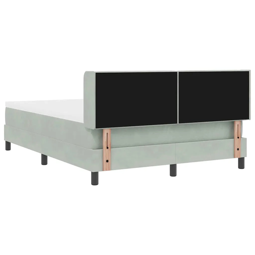 Letto a molle con testiera Grigio chiaro 190 x 140 cm Velluto 3341408