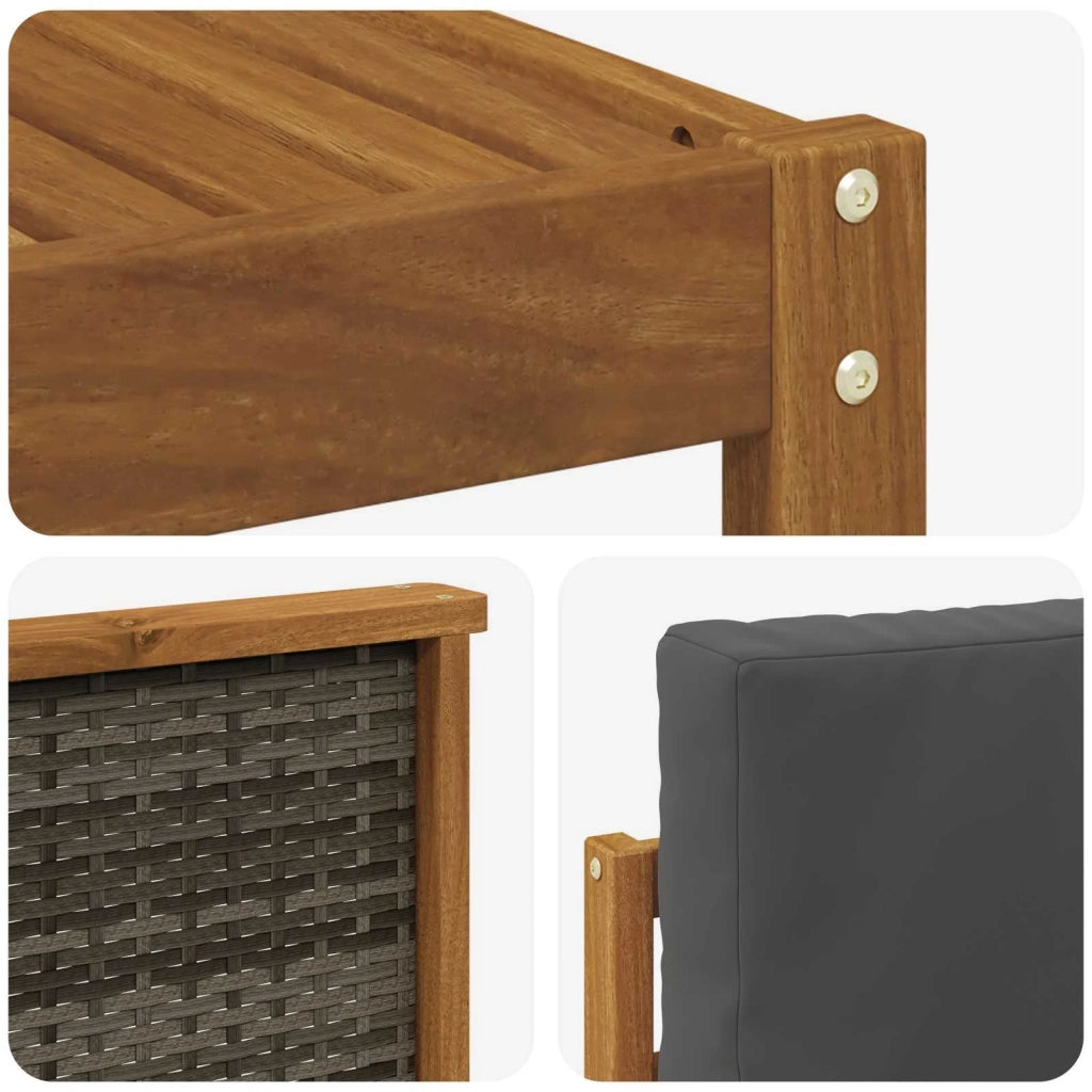 Set di divani da esterno 8 pcs Naturale e Antracite Poliestere 3385408