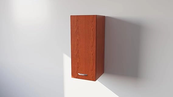 Pensile Cucina in Legno Nobilitato Ciliegio Mobile Alto con 1 Anta, Pensile Componibile Moderno Made in Italy (H60XL30XP32cm)