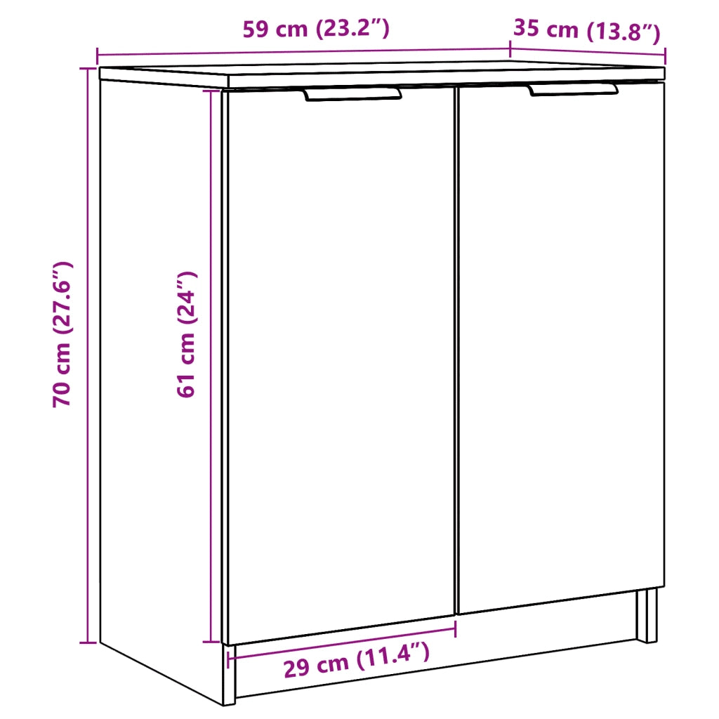 Scarpiera-Scaffale per scarpe Legno Antico 59x35x70 cm in Truciolato
