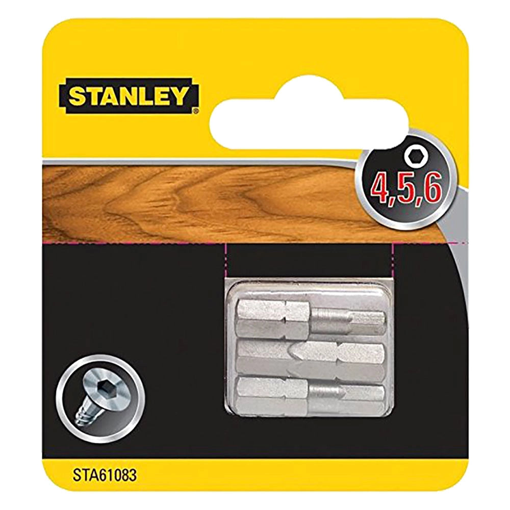 INSERTI PER AVVITATORI IN SET HEX (3 pz) H4-5-6  - STANLEY
