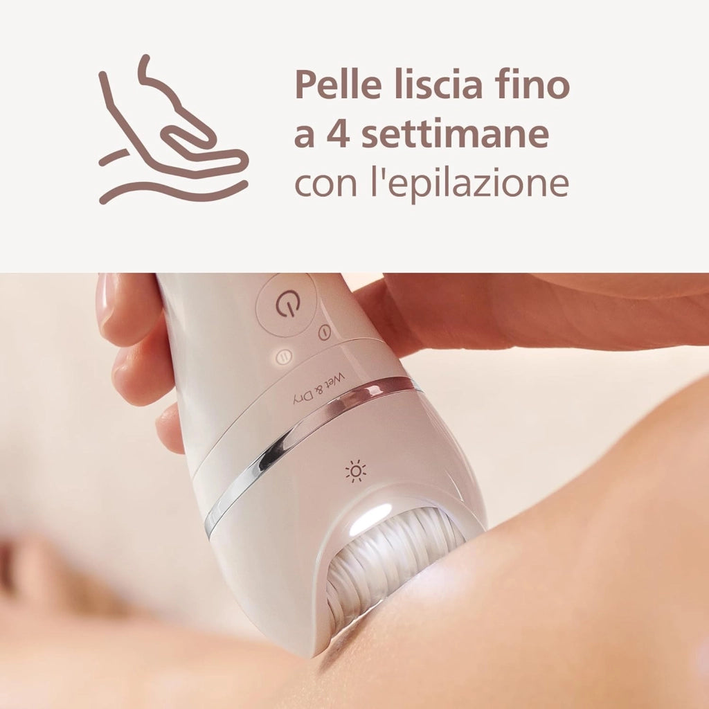 Beauty Set Serie 9000 - Set all-in-one per tutto il corpo, epilatore senza fili, wet & dry, 6 accessori, modello BRE770/92