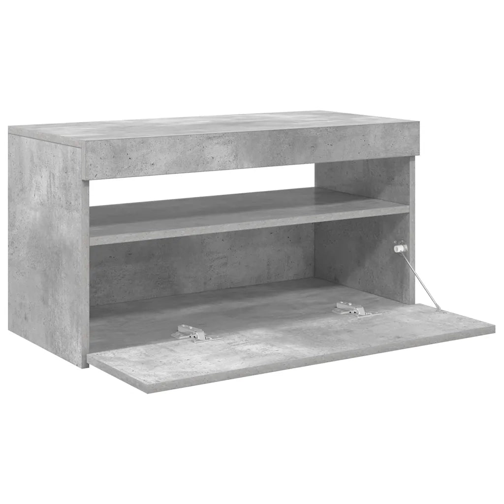 Mobile Porta TV con Luci LED Grigio Cemento 75x35x40 cm cod mxl 33993