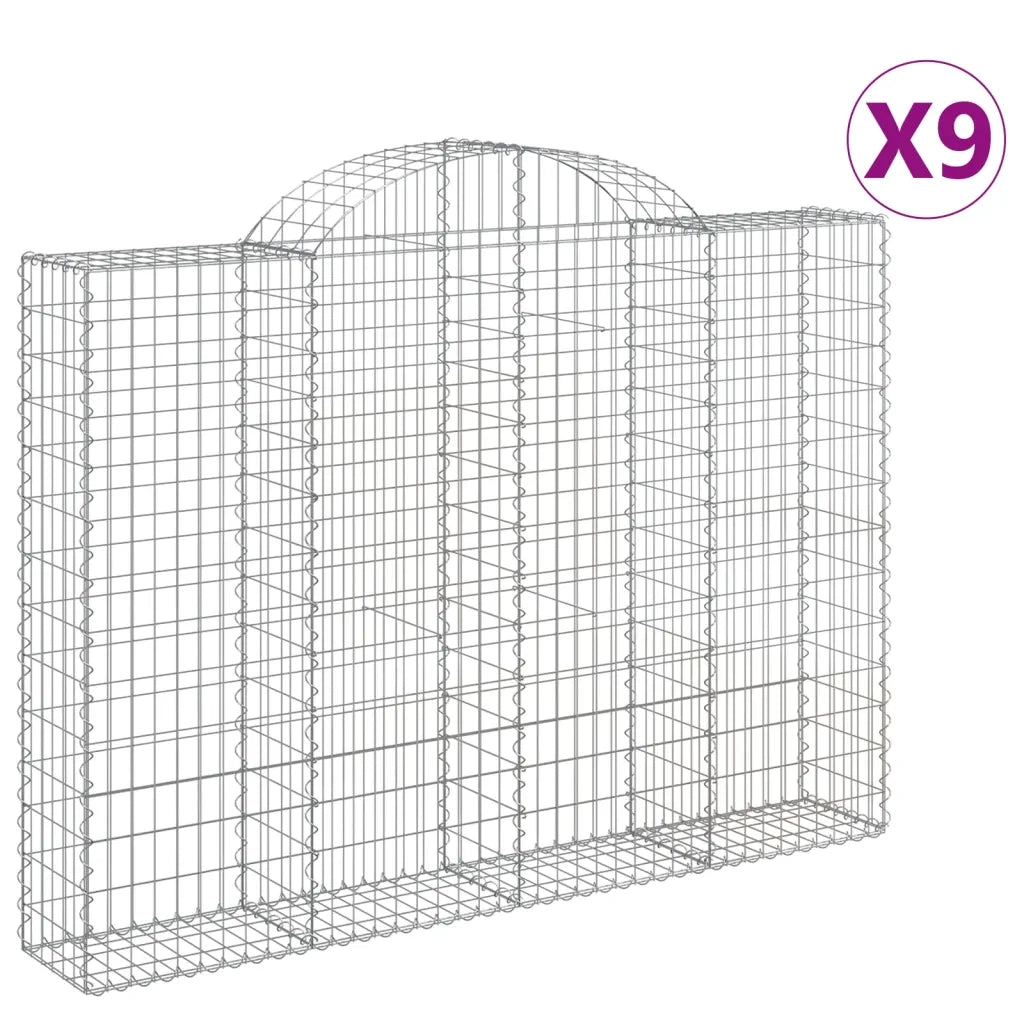 Cesti Gabbioni ad Arco 9 pz 200x30x140/160 cm Ferro Zincato 3146159