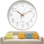 Orologio da parete silenzioso 30cm senza ticchettio, orologio da parete moderno senza ticchettio, orologio da parete per bambini, grande orologio da parete, meccanismo per orologio da parete silenzioso (bianco/rose oro)