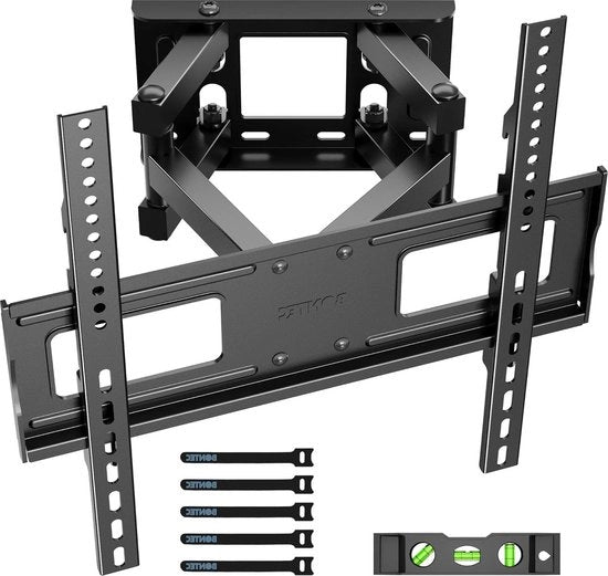 Sostegno per schermo da 23 a 70 pollici - Rotativo e inclinabile - Doppio braccio - Fino a 45 kg - VESA 400x400mm - Livello - Adesivo - Schermo piatto e curvo