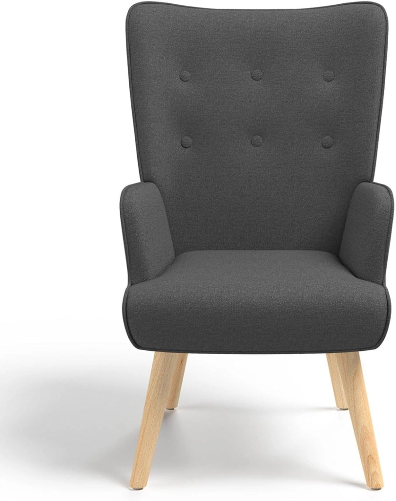Poltrona scandinava IVAR con poggiapiedi in grigio antracite