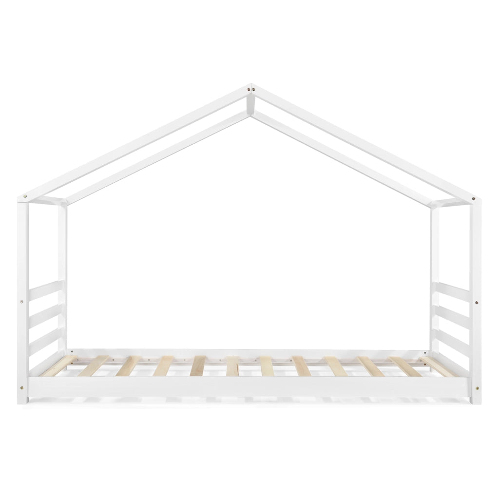 Letto a Casetta per Cameretta Vardø 90x200 cm Legno - Bianco [en.casa]