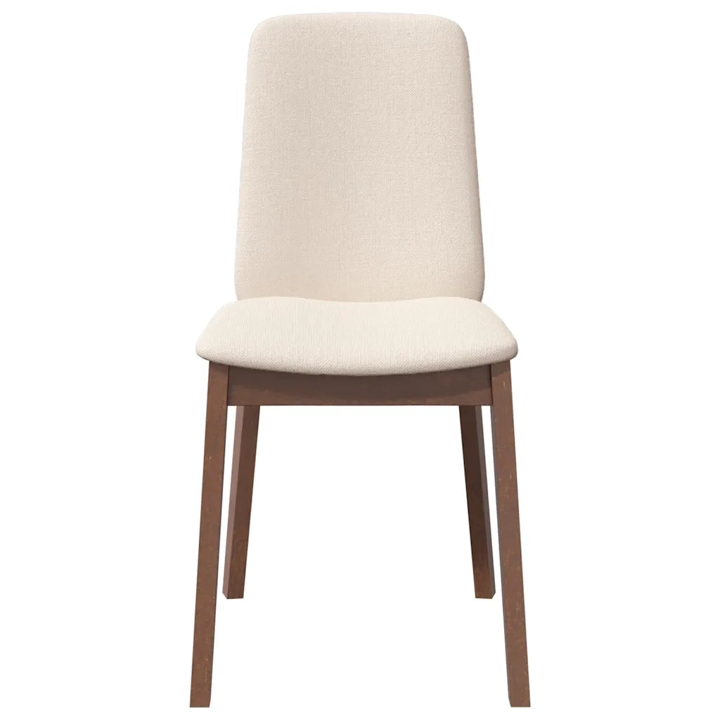 Sedie da Pranzo con Cuscini 2pz Marrone Legno Massello di Hevea 4102443