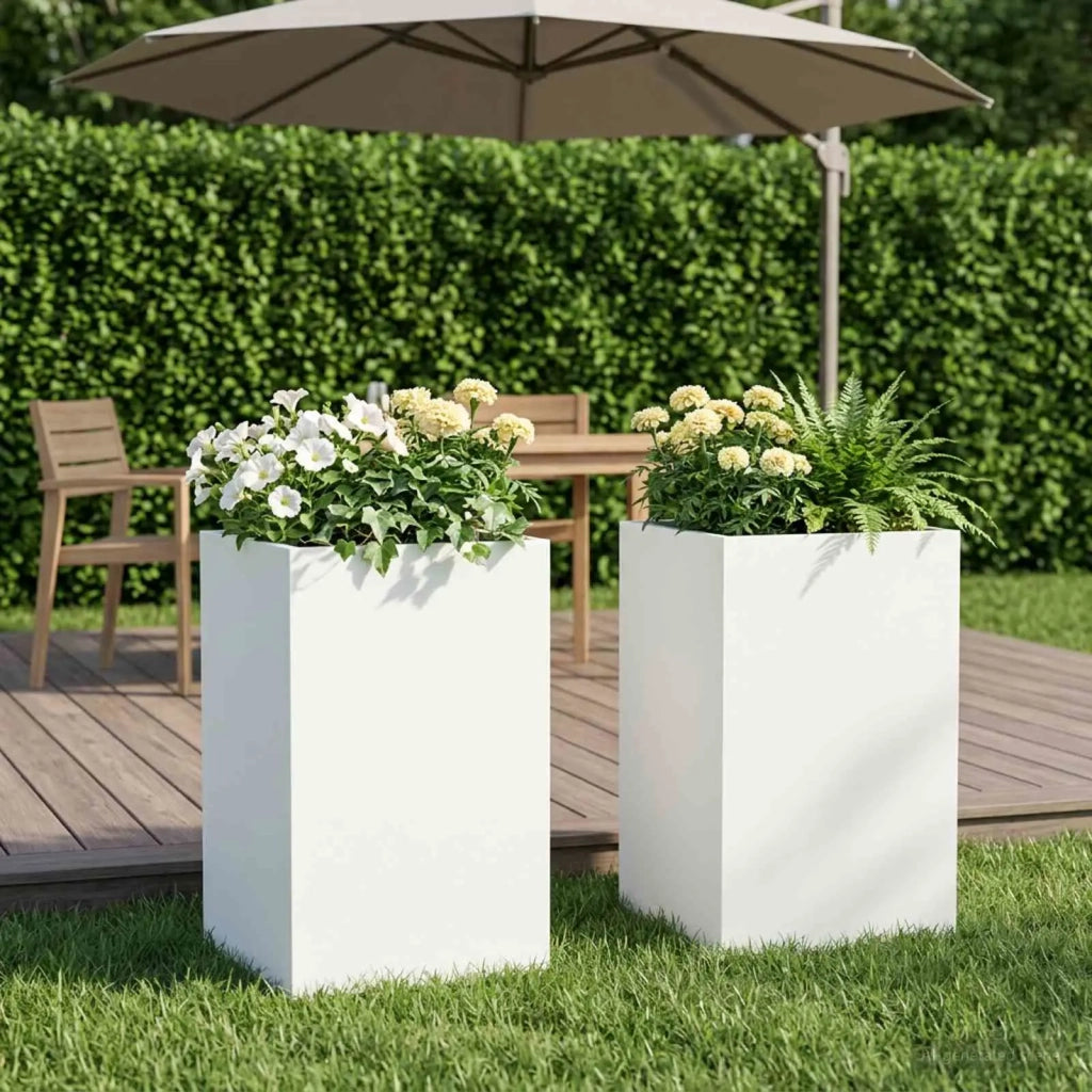 Vaso da giardino 2 pz Bianco 30 x 30 x 40 cm 8005333