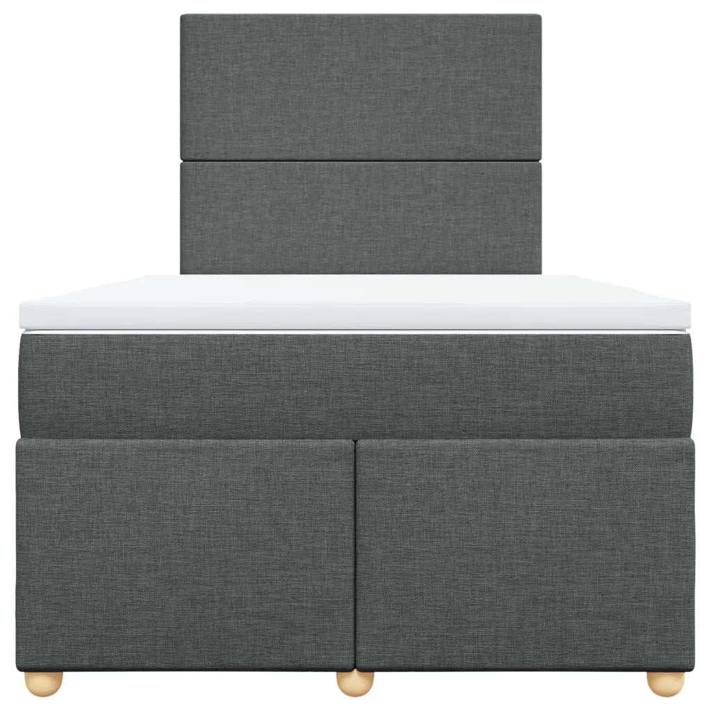 Giroletto a Molle con Materasso Grigio Scuro 120x200 cm Tessuto