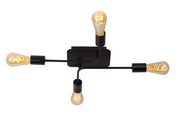 Plafoniera Lucide Lester nera metallo 4 luci E27 60W