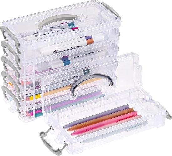 Organizzatore di pennarelli trasportabile con 6 compartimenti - Color grigio