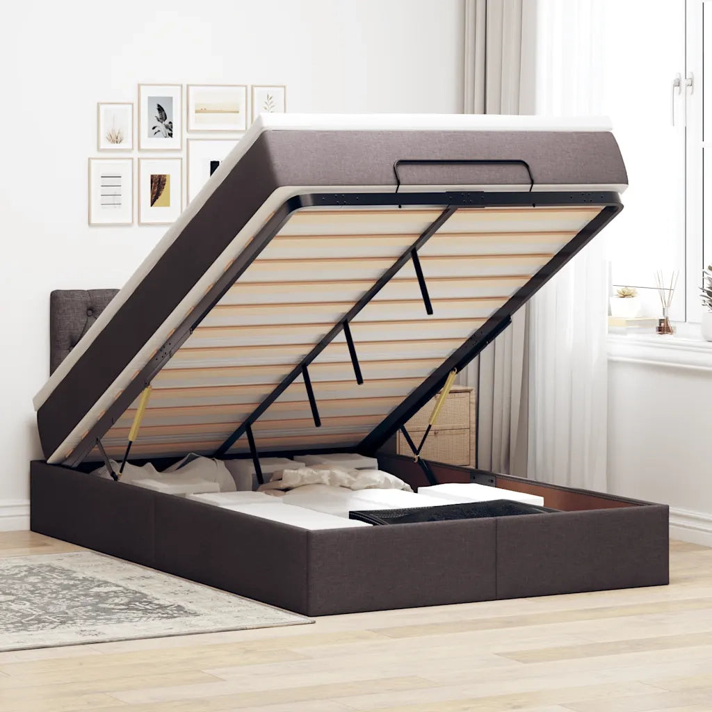 Struttura Letto Pouf con Materasso 80x200 cm in Tessuto 3311528