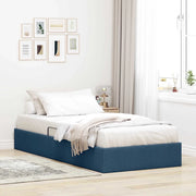 Letto ottomano con archiviazione Blu 90 x 190 cm Tessuto 3442795