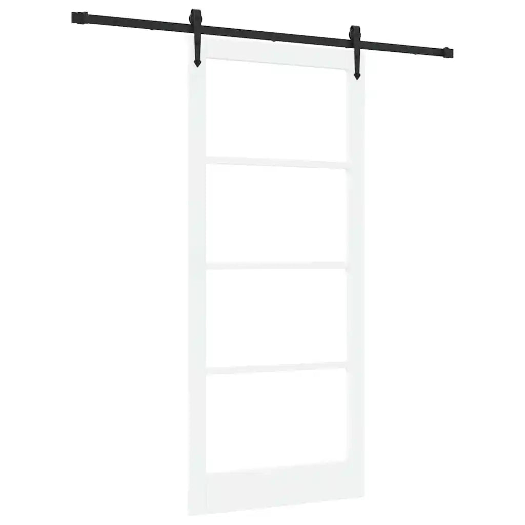 Porta scorrevole Bianco e Nero 93 x 211 cm 3332402