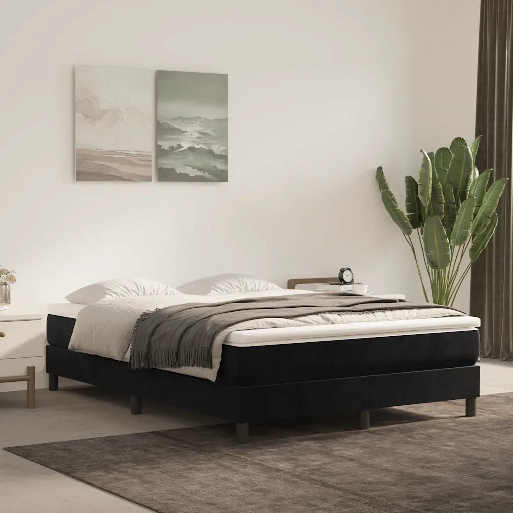 Materasso a Molle Insacchettate-Materasso per letto Nero 140x210x20 cm in Velluto