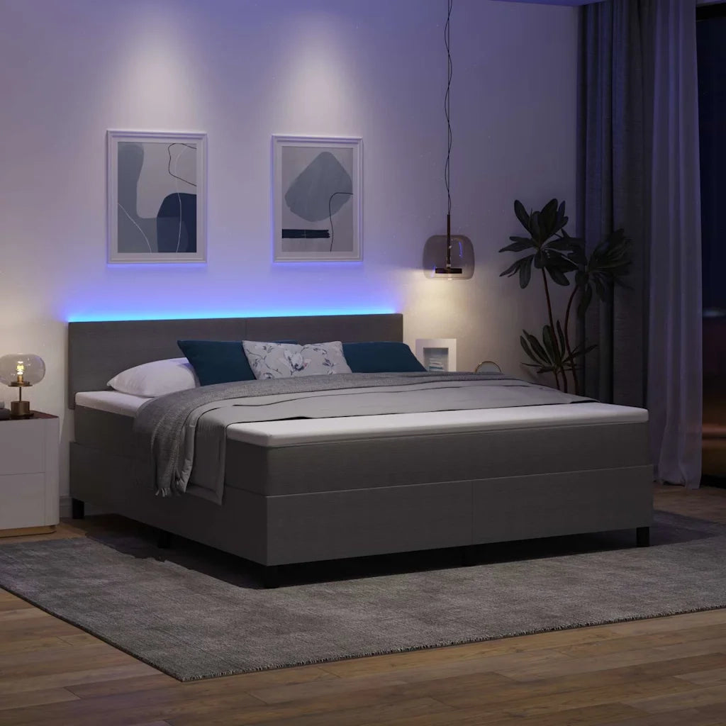 Letto a Sorgente LED Grigio chiaro e bianco 180 x 200 cm 3337611
