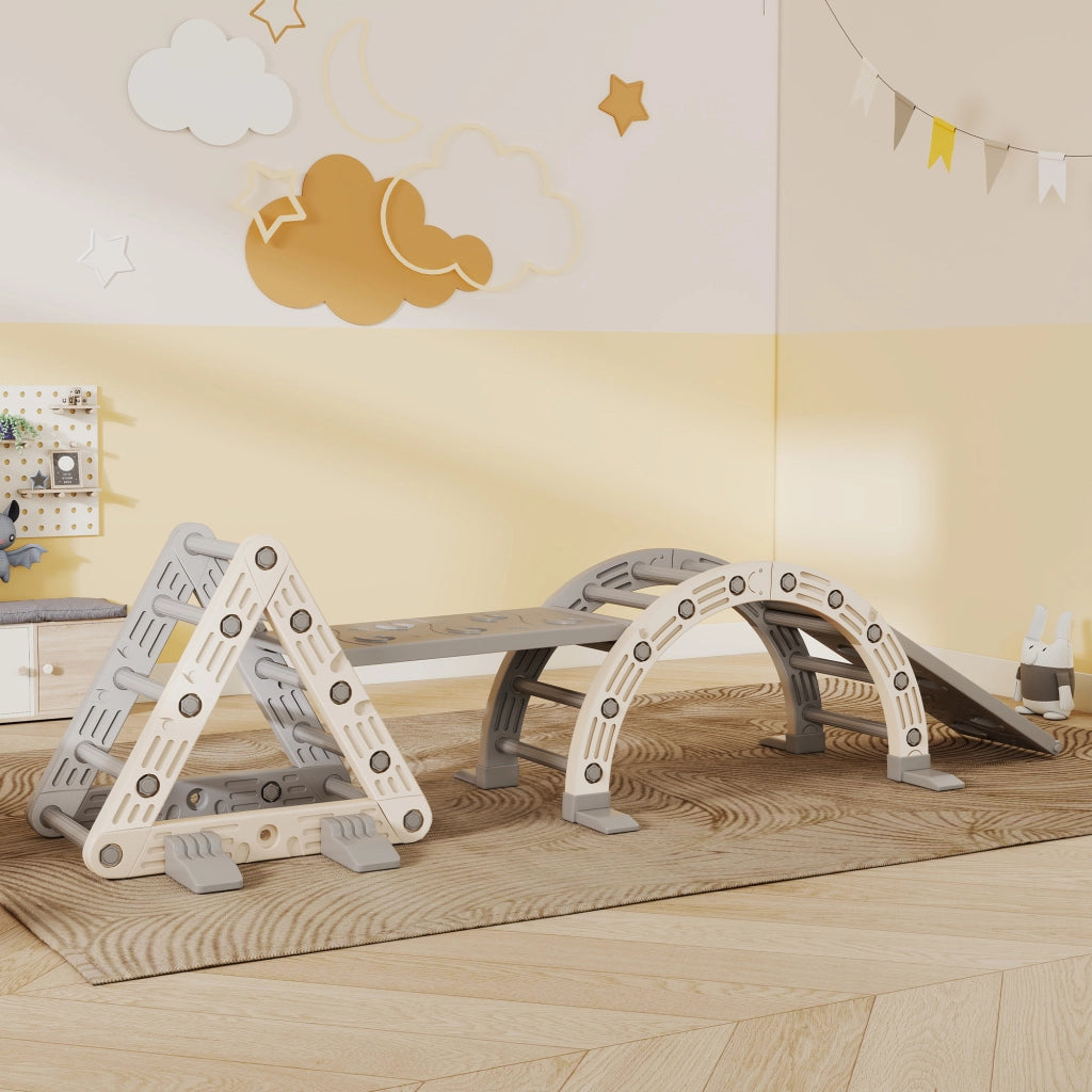 Casetta per arrampicata bambini ¨C zephmum ¨C grigio 279x80x69 cm