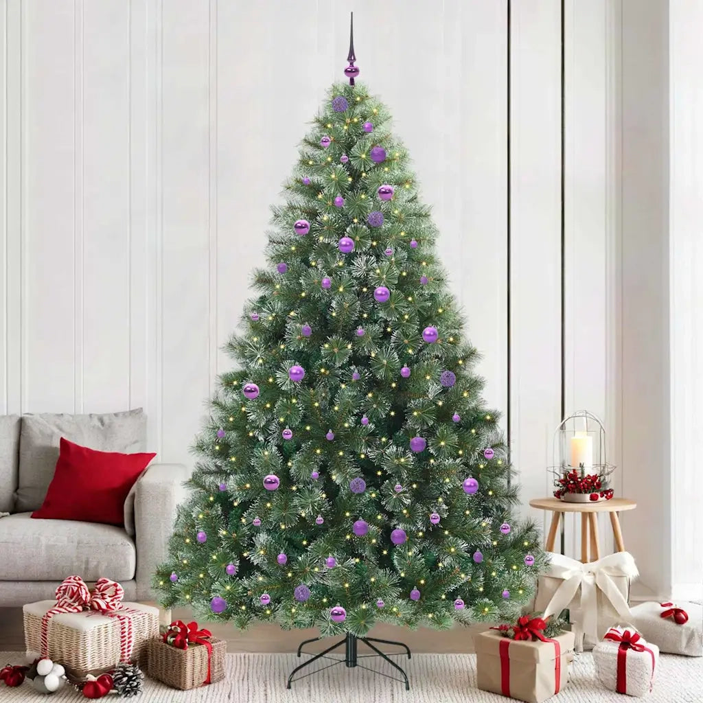 Albero di Natale artificiale con 300 LED Verde 240 cm PE e PVC