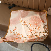 Sciarpa da donna in seta verde stampata, stile coreano, alla moda e versatile, sciarpa/fascia per il collo decorativa.