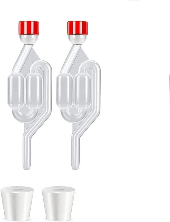 Sistema di rilascio di anidride carbonica con valvola di ritorno per tubo di fermentazione - 2 pezzi di tubo di gomma per la fermentazione - fermentazione del vino - produzione di vino - produzione di birra
