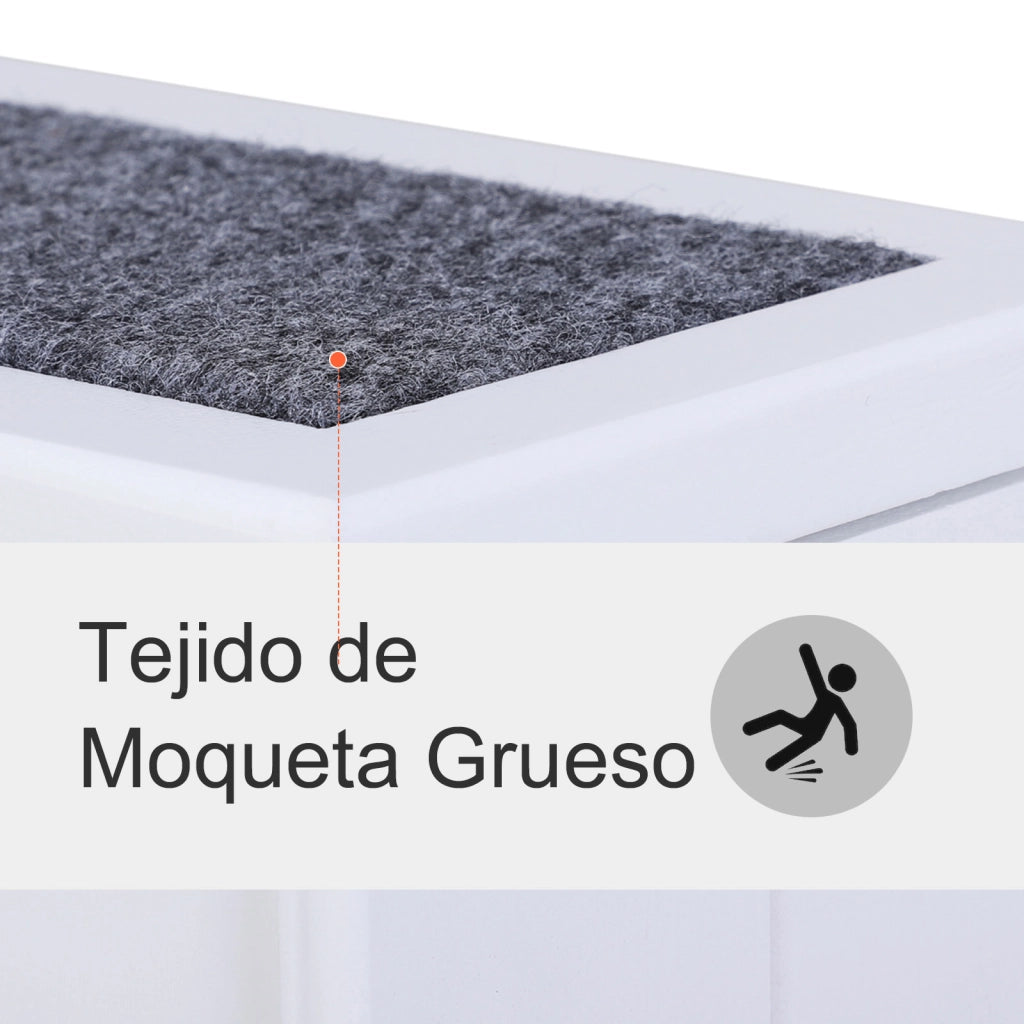 Scaletta per Animali Domestici ¨C Xylo ¨C 3 Gradini con Vano Contenitore Antiscivolo 40,5x44,5x38 cm Bianco