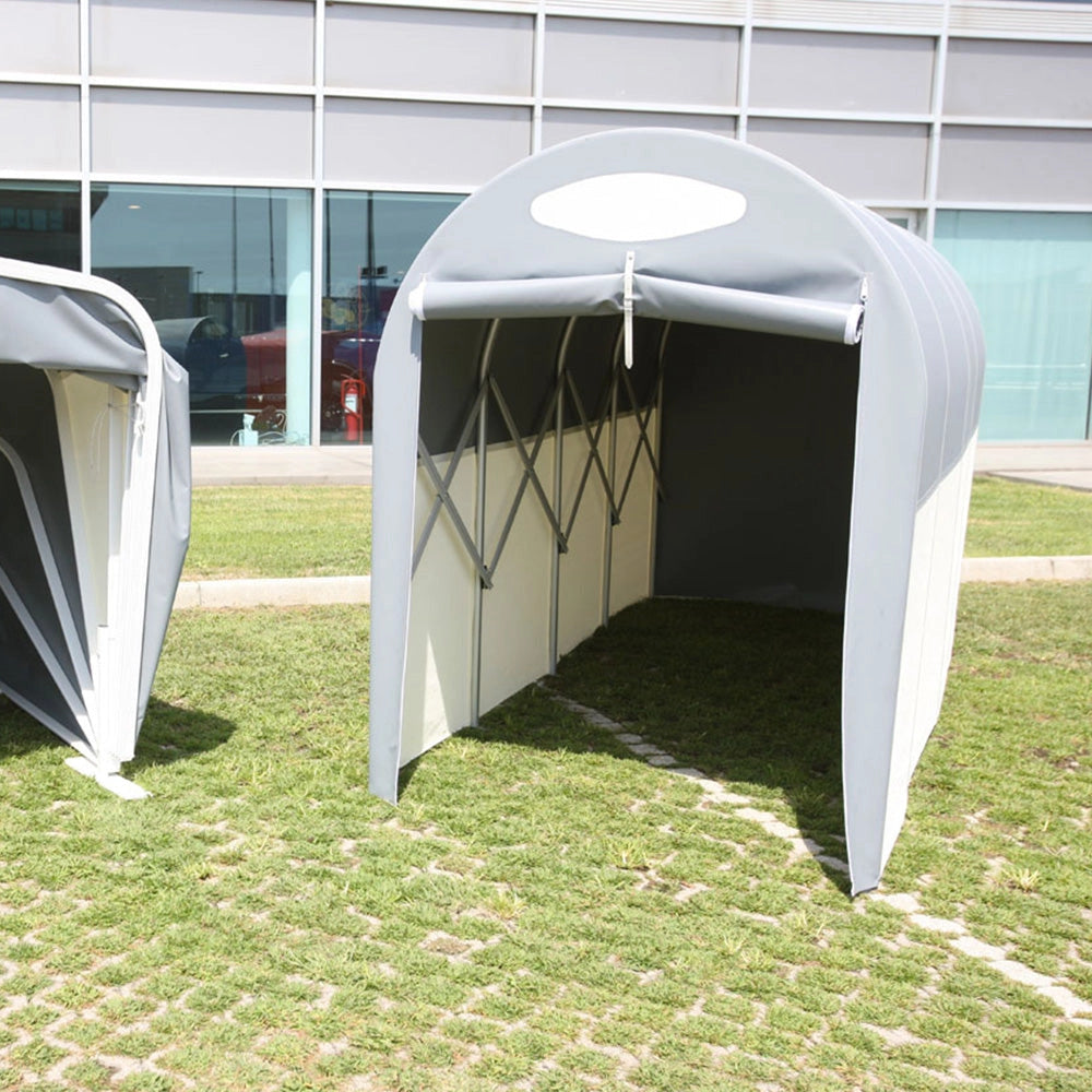 Motobox a Tunnel Copertura Box in PVC 360x120xh155 cm per Moto Scooter Grigio