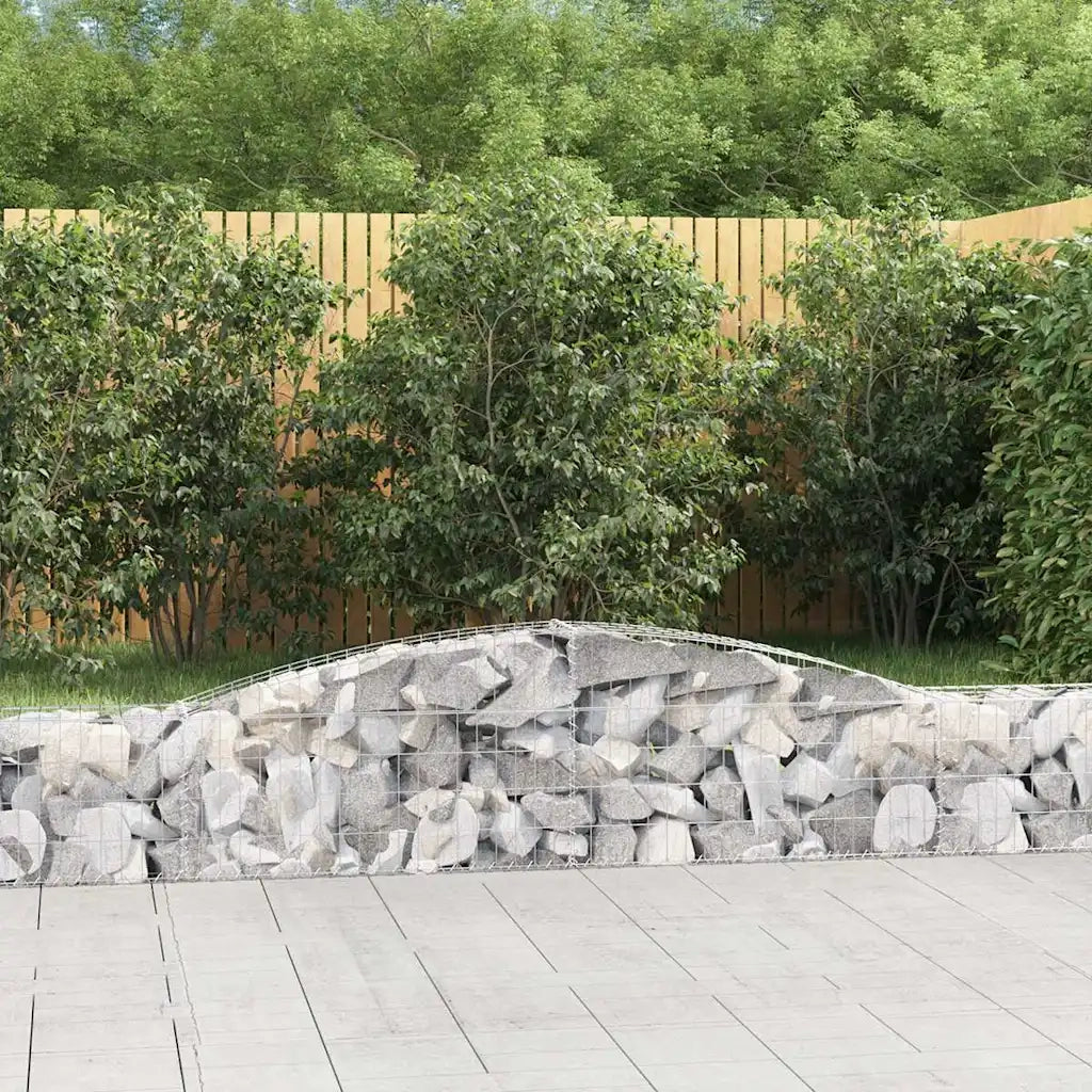 Cesti Gabbioni ad Arco 2 pz 400x30x40/60 cm Ferro Zincato 3146827