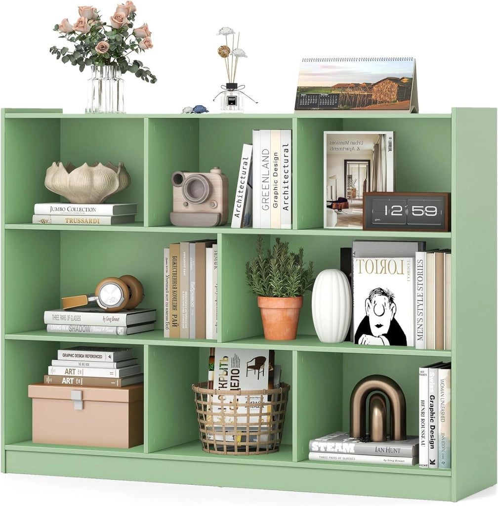 Libreria Scaffale da Terra con 8 Cubi, Libreria Multifunzione in Legno con Anti-ribaltamento, Salvaspazio per Cameretta, Soggiorno e Studio, Portata 220 kg, 122 x 32 x 93 cm (Bianco)