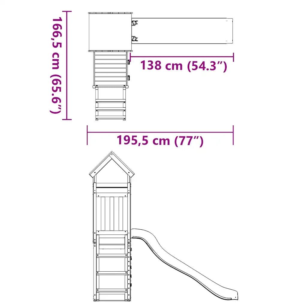 Set da Gioco da Esterno in Legno Massello di Douglas CFW3678766