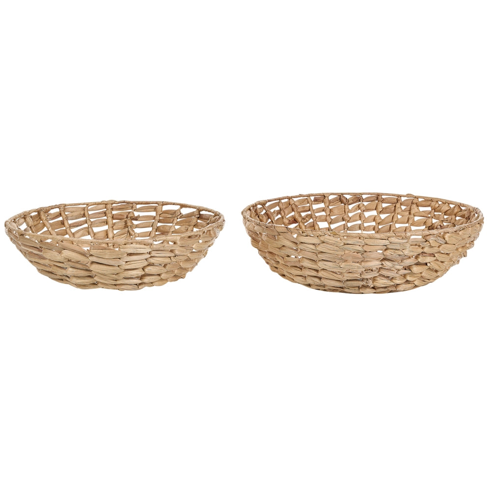 Set di 2 ciotole decorative rotonde in giacinto d'acqua chiaro accessori stile boho
