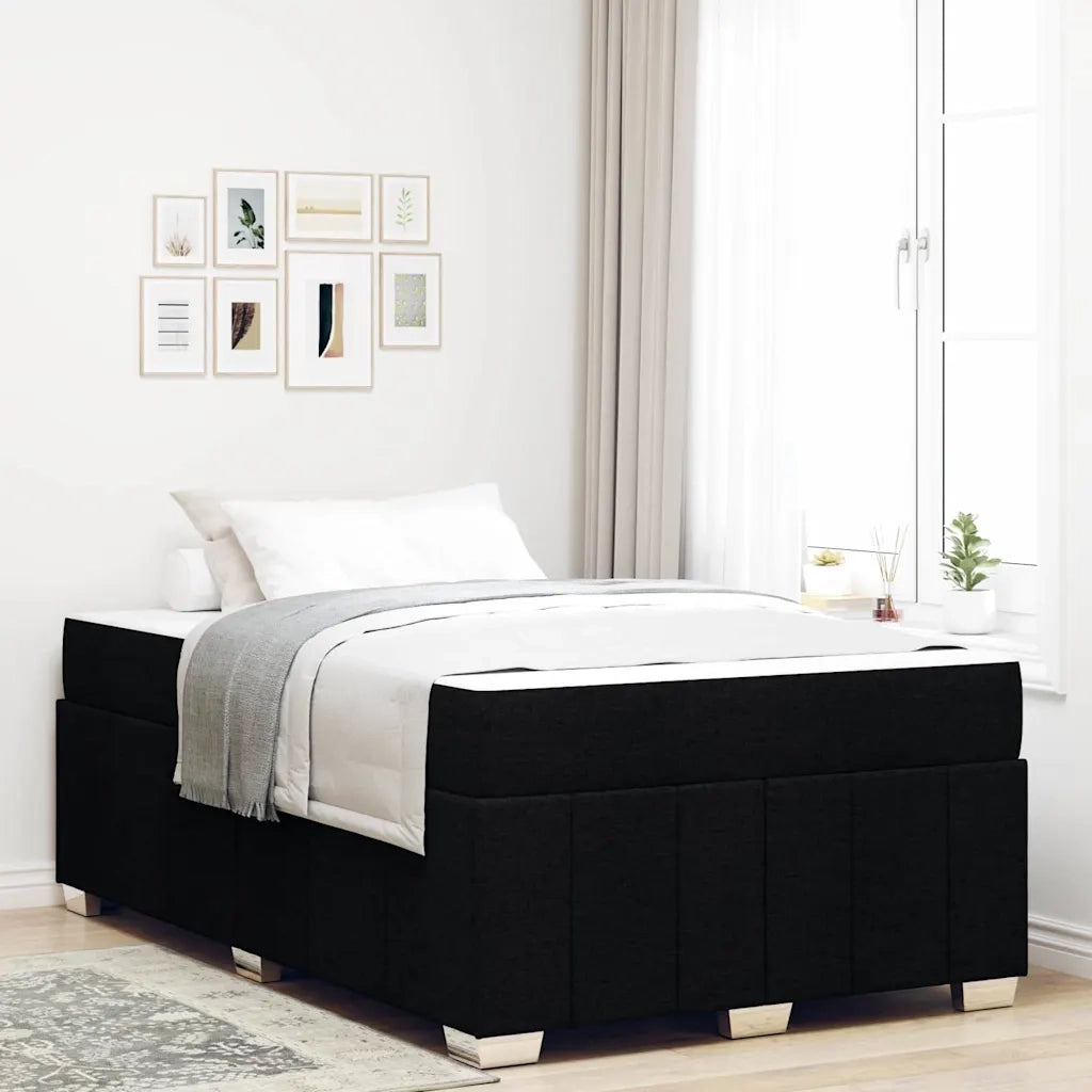 Struttura del letto con materasso Nero 120 x 200 cm Tessuto