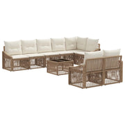 Set Divano da Giardino Regolabile 9 pcs Beige polyrattan 3436071