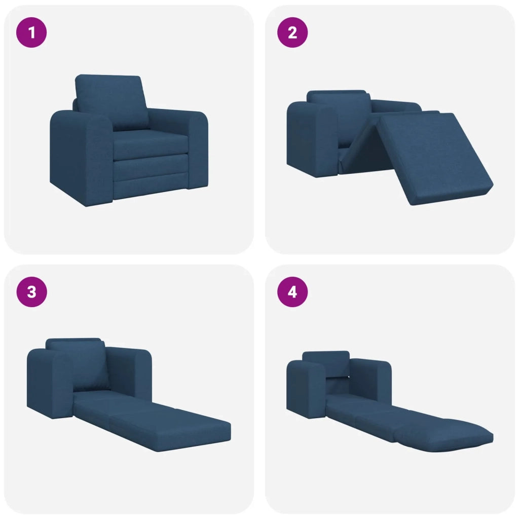 Divano letto | Sof¨¤ letto | Letto singolo Blu 98 x 71 x 83 cm Tessuto