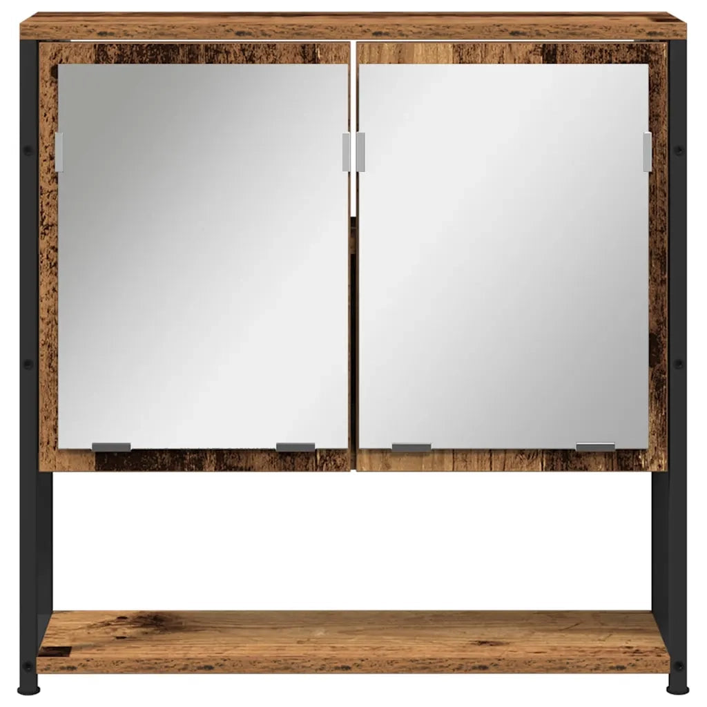 Mobiletto per specchio con porta Legno vecchio 60 x 16 x 60 cm 862223