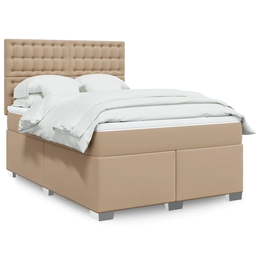 Giroletto a Molle con Materasso Cappuccino 140x190cm Similpelle 3290723
