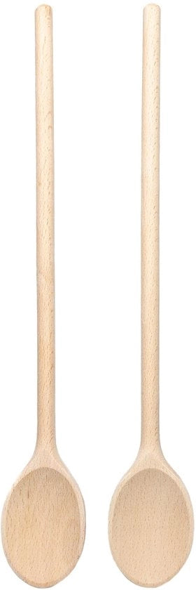 Set di 2 cucchiai in legno di betulla da 30 cm | Cucchiai in legno di betulla per cucinare e cuocere | Utensili da cucina sostenibili | Cucchiaio ecologico | Ergonomico e duraturo
