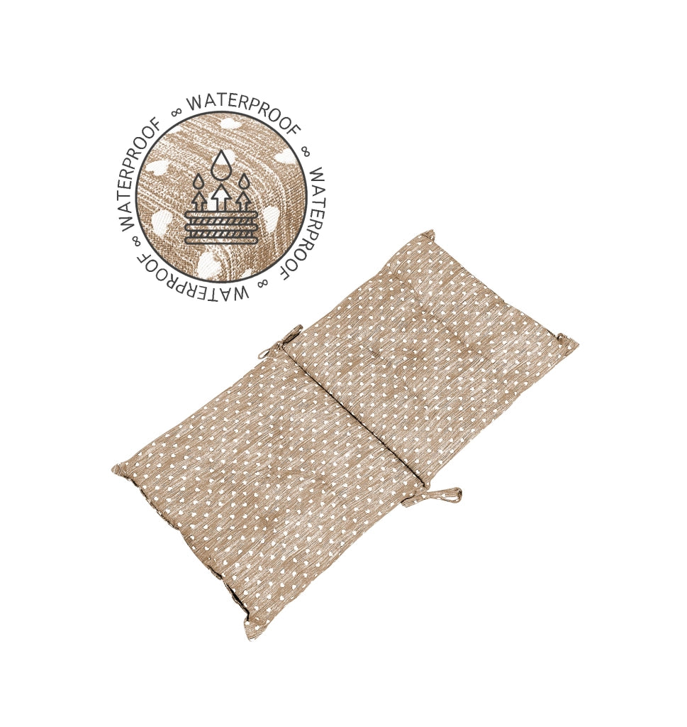 Set Cuscini Sedia Con Schienale Imbottiti Con Laccetti Banda Elastica 40 x 80 Cm CuoricinoMarrone - 2 Pezzi