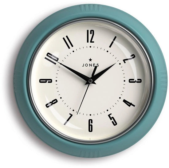 Orologio da cucina | Orologio da tavolo | 25 cm | Blu-verde | Ideale per cucina, soggiorno, ufficio o camera da letto | Numeri facilmente leggibili