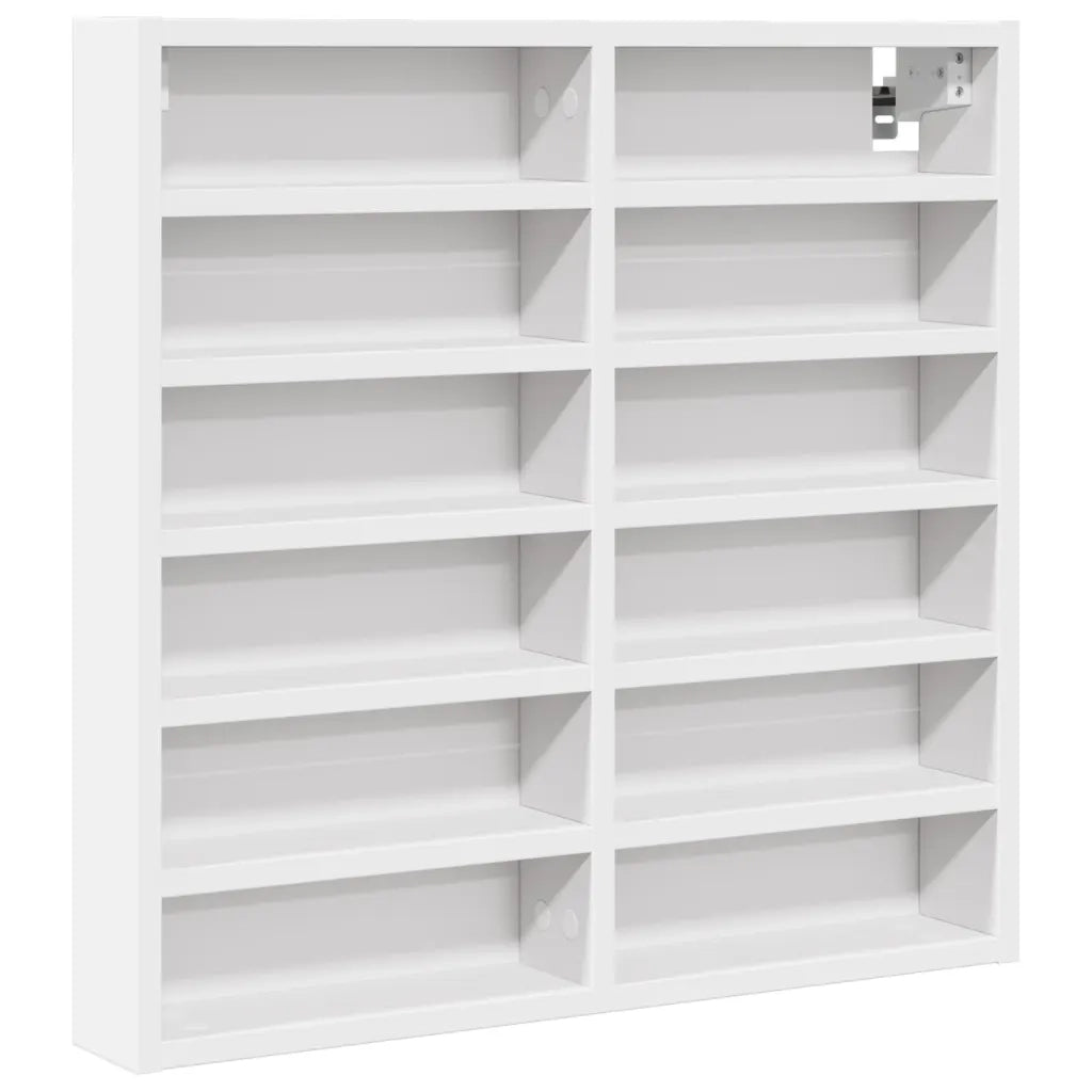 Vetrina moderna con molteplici scomparti 60 x 8 x 58 cm legno composito bianco 02_0049518