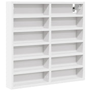 Vetrina moderna con molteplici scomparti 60 x 8 x 58 cm legno composito bianco 02_0049518