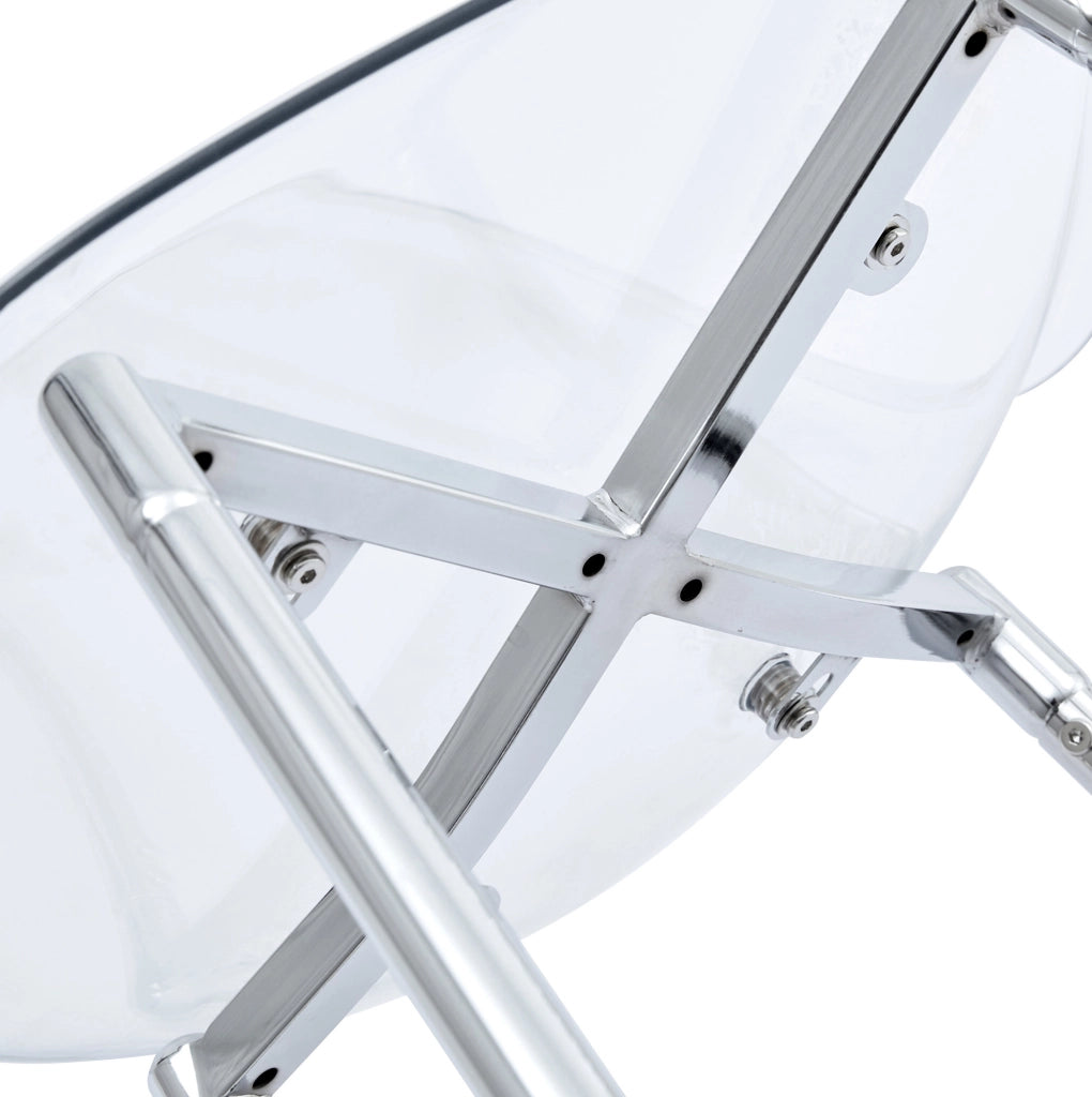 Sgabelli da bar set da 2 66,5 x 48 x 37 cm plastica trasparente metallo argento