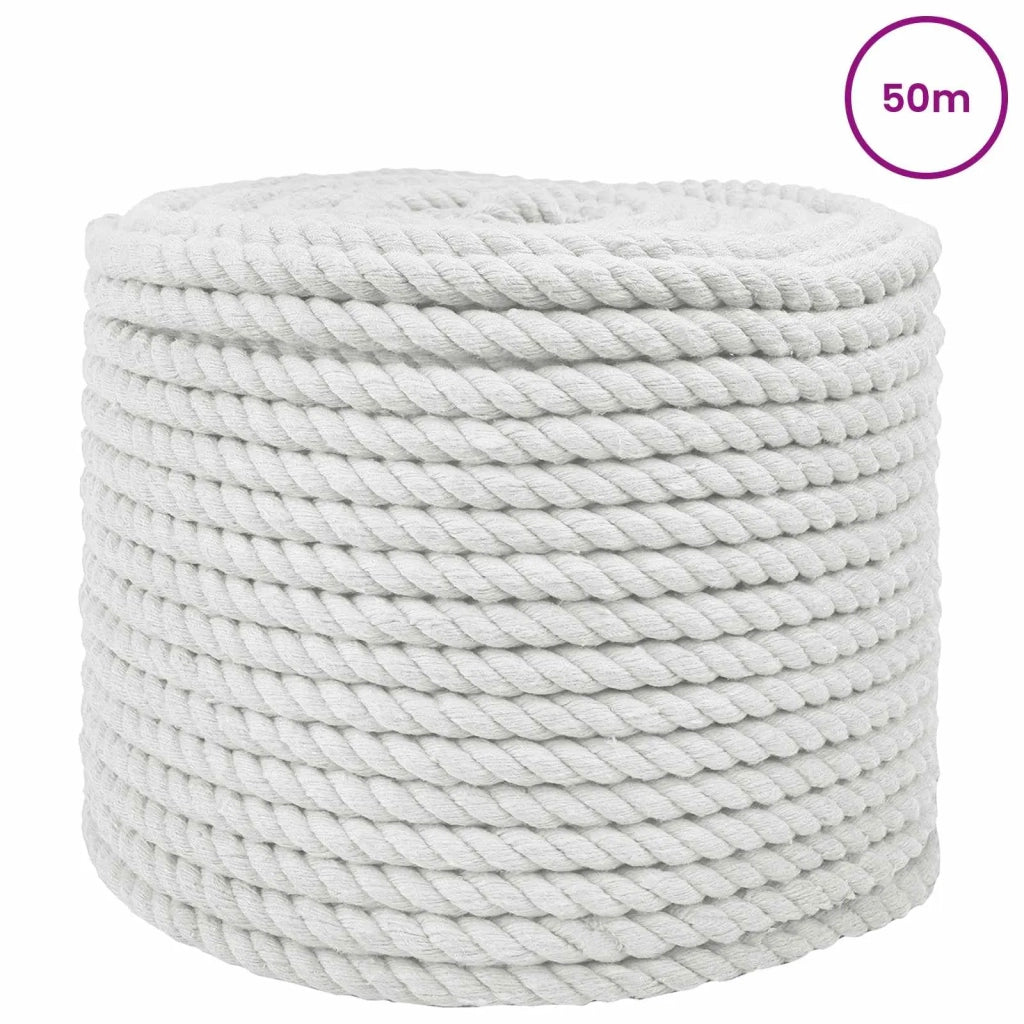 Corda di Cotone 10 mm 50 m Bianco 100% Cotone 42011859