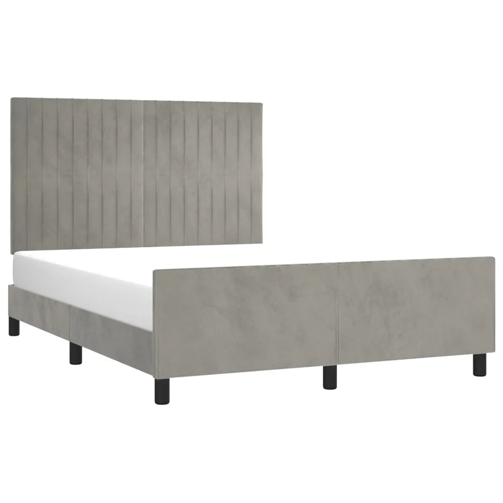 Giroletto senza Materasso-Struttura Letto Grigio Chiaro 140x200 cm Velluto 443764