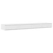 Cassetti per letto | Comodino | Armadio da Notte | Mobiletto da notte con cassetto Bianco 200 x 36,5 x 16,5 cm