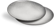 Set di piatti da tavola per 2 persone, ceramica, grigio